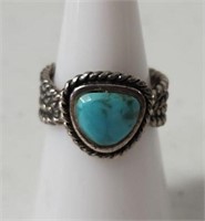 Turquoise 925 silver ring sz 7