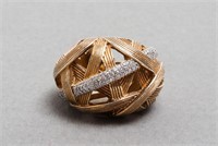 Stephen Dweck Gold-Tone Dome Diamond Ring