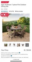 Agio Anderson 7-piece Fire Outdoor Dining Set