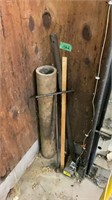 Metal pipe in corner