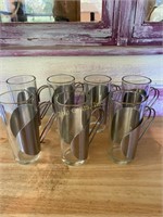 7 Glasses With Metal Handle.