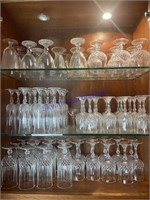 Large Lot of Unmarked Crystal Stemware