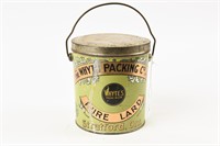 VINTAGE WHYTE PACKING CO. PURE LARD PAIL