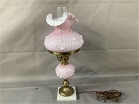 Pink Fenton Lamp