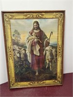 Jesus the Good Shepherd, vintage print,