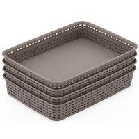 Large Plastic Knit Storage Trays, Gray, Qty 7