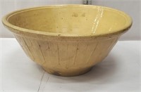 Large yellow ware batter bowl 
hairline in