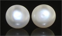 Beautiful White Freshwater Pearl Stud Earrings