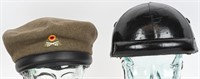 TANKER HELMET LOT CANADIAN & GERMAN PANZER BERET