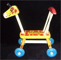 1966 wooden Playskool giraffe push toy.