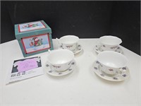 Luster Grape Tea Cups 1845-1856 One Crack One Chip