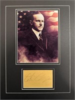 Calvin Coolidge Custom Matted Autograph Display