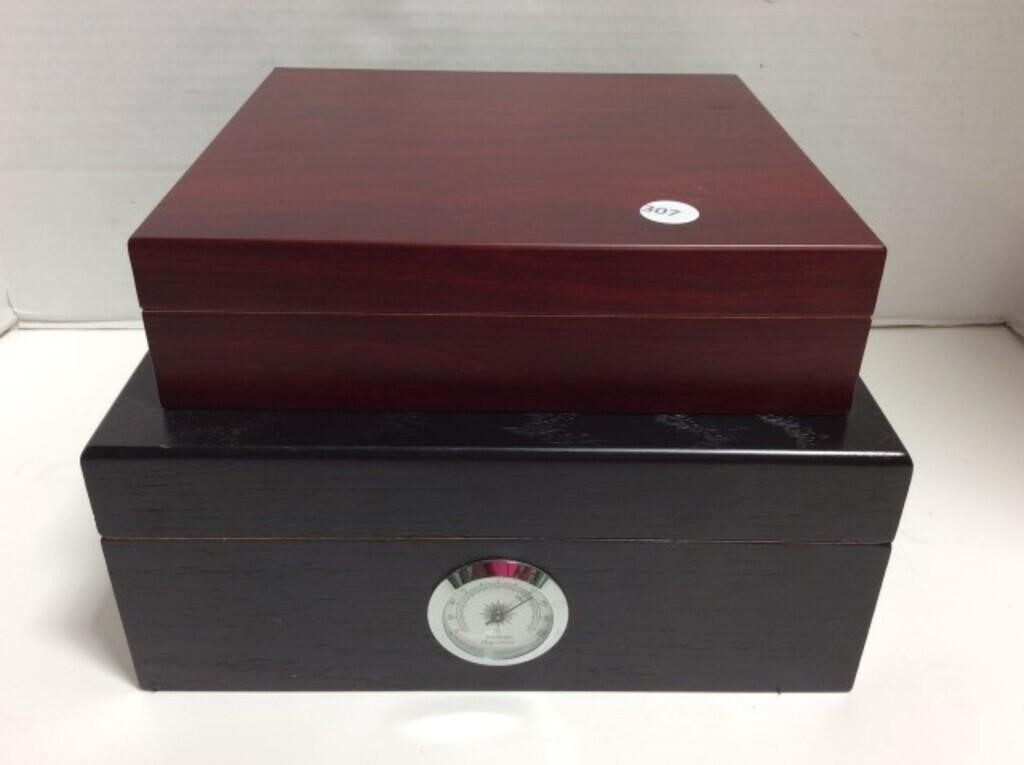 2 Desk Top Cigar Humidors