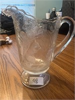 ANTIQUE PATTERN GLASS PITCHER