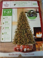 7 ft pre-lit Duncan fir quick set Tree with clear
