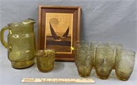 Vintage Glasses & Marquetry Wall Art