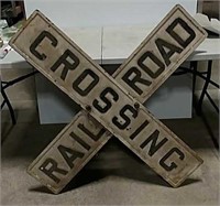 Cast iron railroad crossing sign WRRS CO.