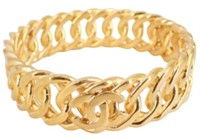 Chanel Gold Tone Coco Mark Chain Bangle Bracelet