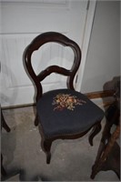 2 Victorian Needlepoint Parlor Chairs