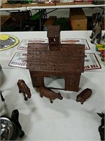 Cast barn w/animals