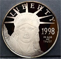 4oz 1998 Liberty silver round