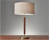 $100 26.25" Hamilton Table Lamp Walnut -Adesso
