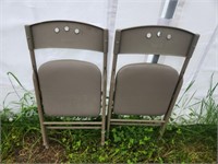 2 Cosco vinyl padded metal folding chairs