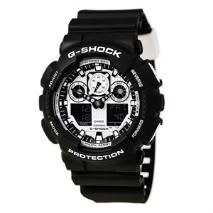 Casio Men's Watch G-Shock Alarm Black White Watch