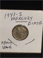 1941S Mercury Dime