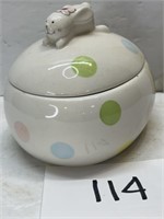 Decorative bunny candy dish with lid