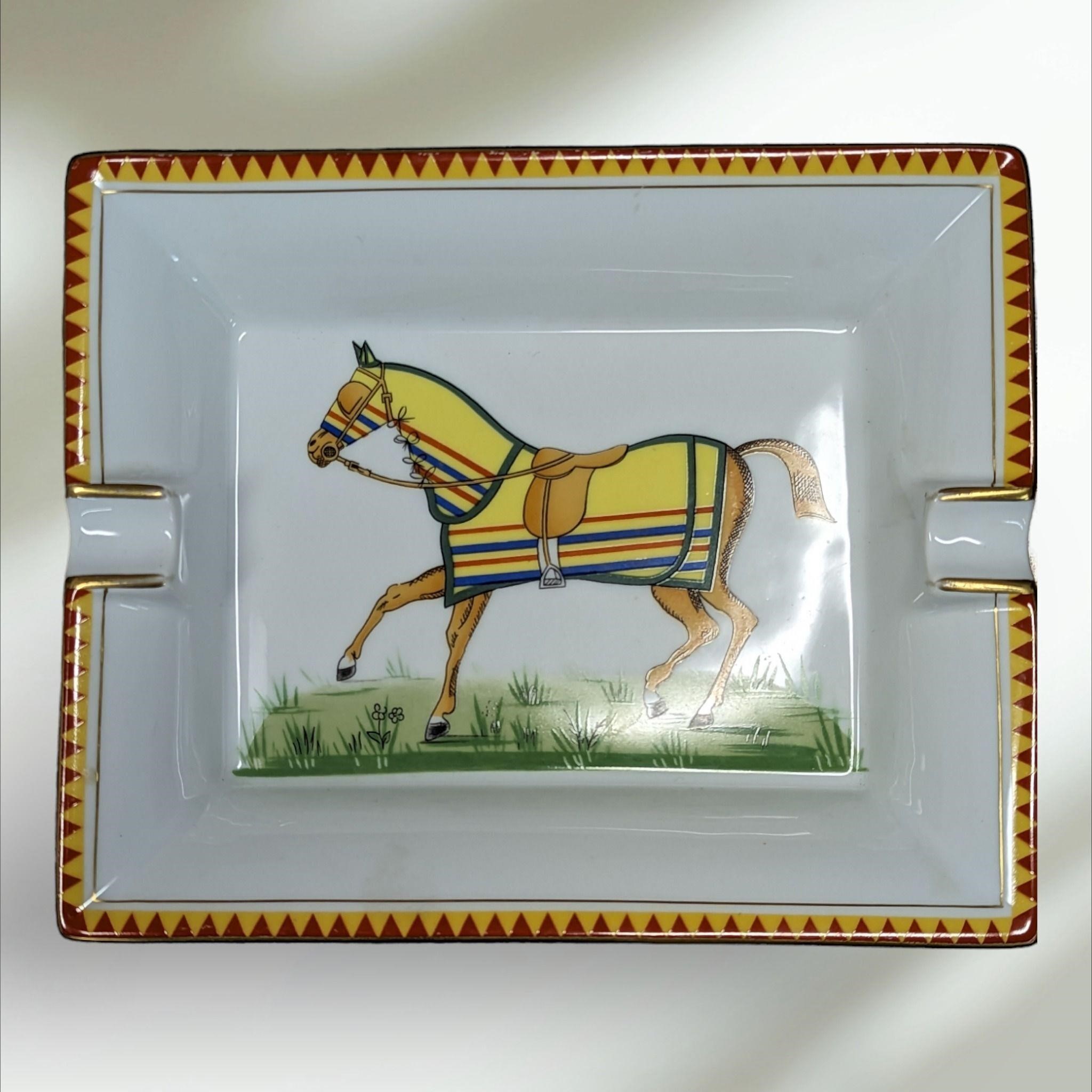 Hermes Paris Vintage Porcelain Ashtray