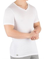 3-Pk Lacoste Men's SP V-Neck Slim T-Shirts, White