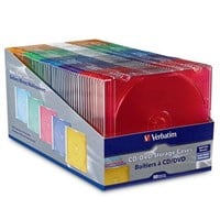 Verbatim Slim CD and DVD Storage Cases, Assorted C