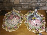 Pr of Capodimonte Figurine Plaques (15" W x 18"T)