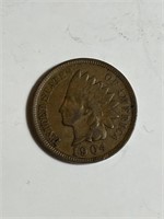 1904 Indian Head 1 Cent Coin