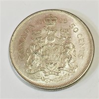 Silver 1965 Canada 50 Cent Coin