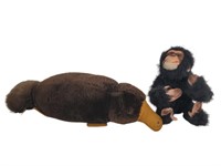 Vintage Stuffed Platypus & Monkey