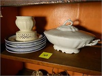 Lenox Candle Stand Plus Plates & Bowl W/ Lid