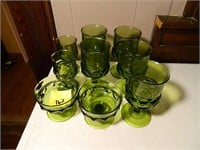 Green Tiara Ware Pieces