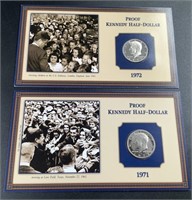 1971 AND 1972 KENNEDY HALF DOLLAR PROOFS
