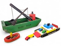 Group of Wooden Toy Boats