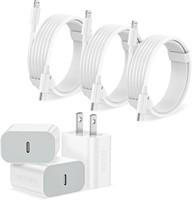 NEW $30 6PK iPhone Fast Charging Cables w/Blocks