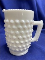 Fenton 3” Hobnail Milk Glass Creamer pitcher