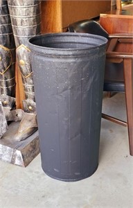 LARGE INDUSTRIAL METAL, TALL TRASH CAN