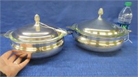 2 nice silver plated baking dishes with lids