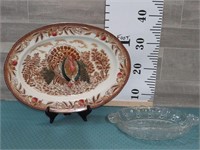 VINTAGE TURKEY PLATTER / PICKLE DISH