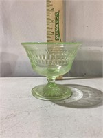 Green Glass Footed Sherbet Cups (6)