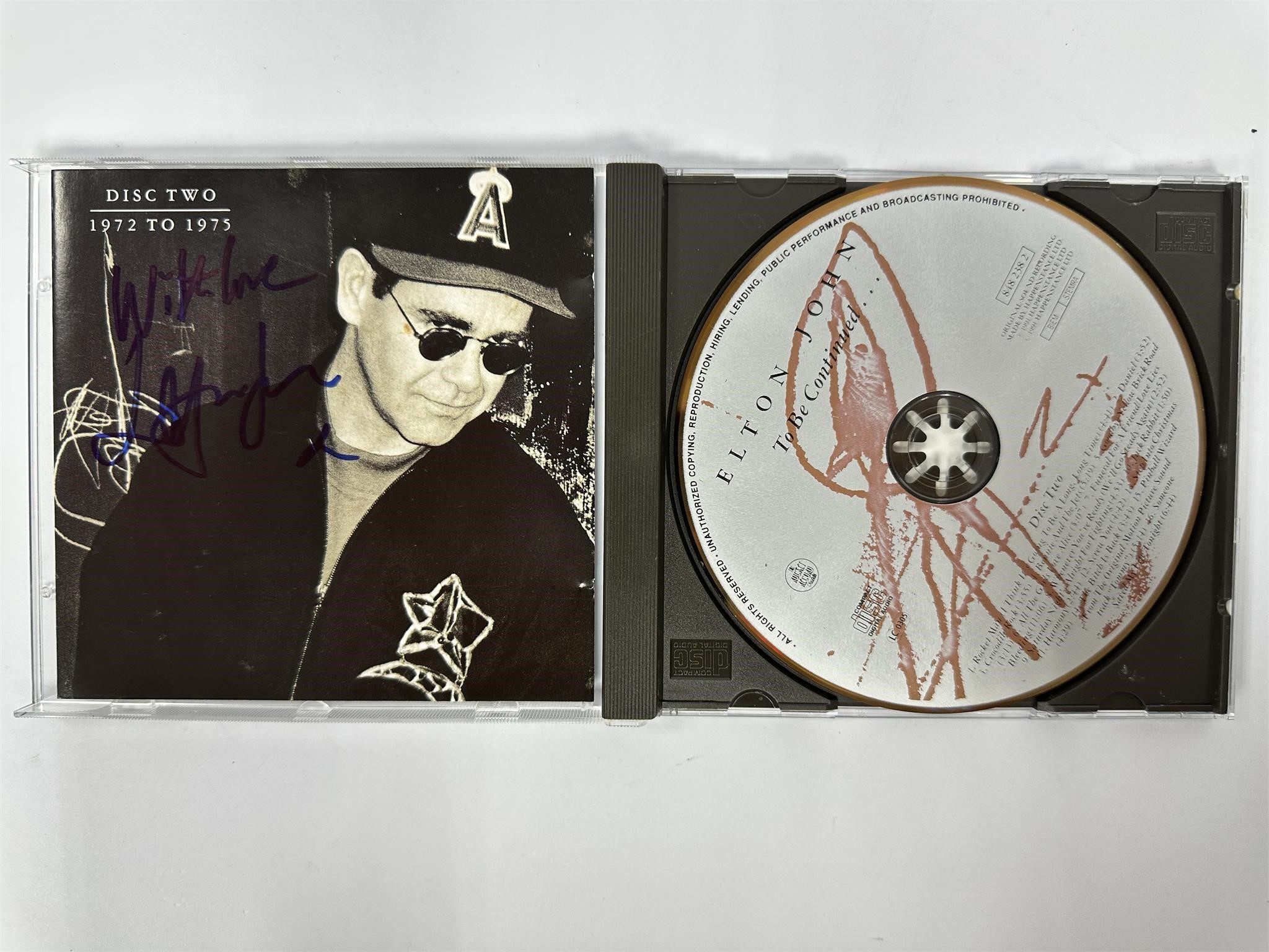 Autograph COA Elton John CD