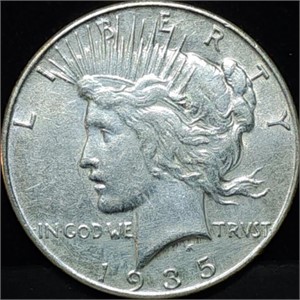 1935 Peace Silver Dollar, Better Date, Nice!