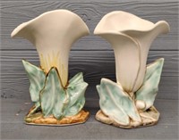 Pair of Vintage 1850 McCoy "Calla Lily" Vases